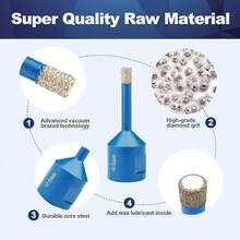 1pc Diamond Drill Bit, Suitable For Ceramic Tile, Marble Tile And Vacuum Brazing Hole Cutter - Blue - View 11
