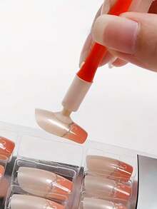 2/4pcs Multi-Functional Vacuum Nail Art Pen - Professional Nail Care Assistant, Easy To Paste And Apply Base Coat, Odorless, Orange & White Design, Precise Manicure, Accurate Nail Painting | Ergonomic Design | Durable Plastic Structure - Multicolor - View 6