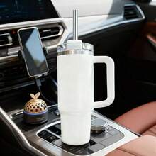 STANLEYO Stylish Multi-Color Insulated Travel Tumbler – Glossy White / Metallic Rose Gold / Shimmer Blush Pink – Double-Wall Stainless Steel Cup With Handle & Metal Straw, Leak-Proof Reusable For Coffee, Tea & Smoothies | Ideal Gift For Christmas, Halloween & More For Family & Friends - 彩色 - 查看 12