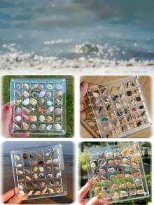 1 pieza Caja de almacenamiento de acrílico transparente de 36 ranuras, estuche de exhibición de especímenes de piedras de playa en miniatura, caja de colección de insectos, organizador de mujeres, esencial de viaje, almacenamiento para dormitorio universitario, caja de almacenamiento de conchas, caja de almacenamiento de arte, caja de exhibición de escritorio, caja de almacenamiento de joyas, organizador de almacenamiento de joyas - Multicolor - Ver 8