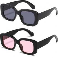 1pcNew 2026kimorn Rectangular Sunglasses For Men And Women Fashion Retro Fashion Sunglasses 90s Retro UV 400 Protective Square Frame K1200 - Black Frame Grey Lens+ Frame Grey Lens - View 34