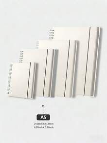 1本PP封面金属螺旋笔记本，80-160页，A6/A5/B5/A4尺寸，横线/空白内页，简约设计，便携防水，适合学生、商务人士、返校季、学习用品、办公用品。 - 米色 - 查看 17