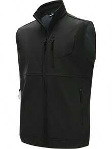 Chaleco de golf de forro polar para hombre, chaleco de invierno para exteriores, chamarra softshell para exteriores, chamarra sin mangas para senderismo casual - Camouflaje - Ver 1