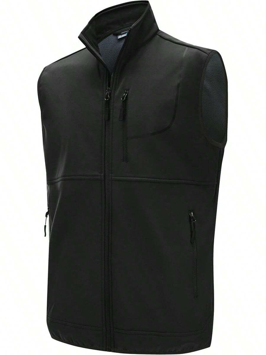 Chaleco de golf de forro polar para hombre, chaleco de invierno para exteriores, chamarra softshell para exteriores, chamarra sin mangas para senderismo casual - Camouflaje - Ver 1