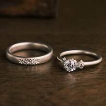 1pc Snowflake Stamp Ring, Versatile And Stylish, Suitable As A Couple Ring Or Index Finger Ring, Simple And Unique For Autumn And Winter - Silver - View 5