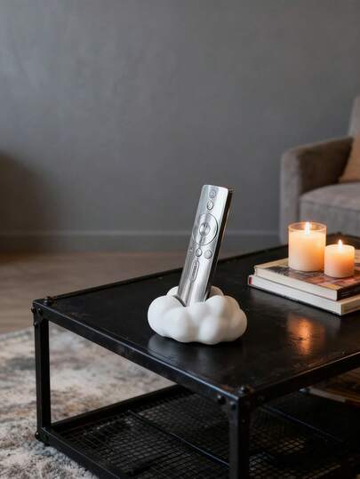 1 organisateur de télécommande de style moderne noir et blanc avec un dessus rembourré moelleux Gain de place, convient pour TV/DVD/lecteur Blu-Ray/système audio/console de jeu - Rangement décoratif de télécommande avec fonction de stockage