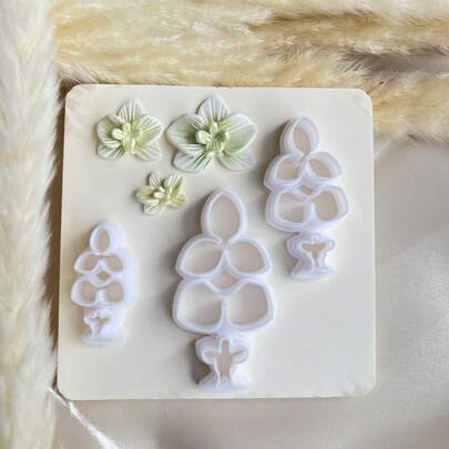 1pc 3D Floral Shaped Polymer Clay Mold For DIY Earring Jewelry