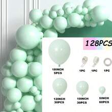 10/30/50/100/128个5/10/12/18英寸彩虹粉彩气球拱门套装，马卡龙橙黄粉绿蓝紫乳胶气球套装，适用于生日派对、婚礼、订婚纪念日、新娘送礼会、单身派对、圣诞节、万圣节主题派对 - 彩色 - 查看 9