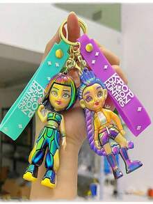1pc New KPOP Witch Hunting Girl Group Figurine Keychain Pendant, Cartoon Boy Band Keychain Accessory, Small Gift - Multicolor - View 2