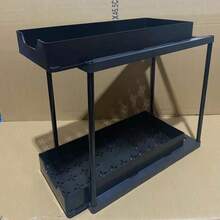 1pc Double-Layer Rack, Kitchen Spice Drain Rack, Bathroom/Living Room Storage Rack, Multi-Function Sink Organizer - Multicolor - View 3