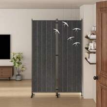 Wisdom Star 180CM Biombos Separador de Habitaciones de 4 Paneles Pantalla Separadora 2 Tipos de Instalación Enmascaramiento Completo y Medio Enmascaramiento Divisor de habitación de 4 Paneles - Gris - Ver 6