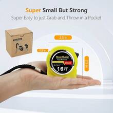 Measuring Tape 16 FT Easy Read Fractions 1/8 Inch Wide Blade 25mm Fractional Read Tape Measure For Carpenter And Household Use - 1 - View 5