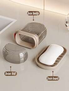这款透明旅行皂碟配有可拆卸沥水层，防止漏水。这款便携式皂盒适合旅行、露营和健身房使用，方便携带。 - 彩色 - 查看 3