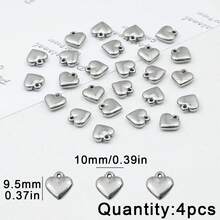 4pcs Stainless Steel Heart Shaped Single Hole Pendant Beads, DIY Jewelry Making, Handmade Beading Craft Supplies - DIY - View 15