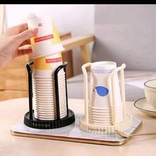 2个/1个极简圆形一次性杯架，时尚一次性杯架，极简杯架，适用于水杯、咖啡杯、茶杯，优雅小巧实用 - 彩色 - 查看 11