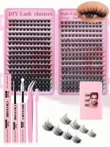 CMAYOME Bộ mi giả dung tích lớn 684/612/384, thiết kế cong hình chữ D mềm mại và tự nhiên, kèm theo mi giả 3D bồng bềnh. Bao gồm mi giả hình giọt nước/mi giả dạng dải, phù hợp với mi giả lông thỏ mỏng và không thấm nước. Bộ sản phẩm bao gồm keo dán mi, nhíp kẹp mi và cọ uốn mi. - Hồng - Xem 13