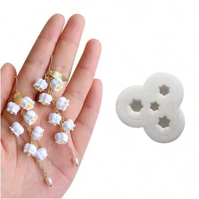 1pc Lily Of The Valley Shaped Polymer Clay Mold, Suitable For Polymer Clay Jewelry Making And Earring Hobbyists - Mini Clay Mold