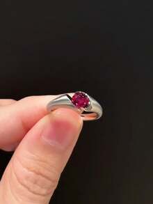 1pc Floating Red Stone Ring, Luxurious And Sophisticated, Unique And Niche, Delicate Index Finger Ring - Floating Redstone Ring - View 4