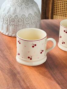 2 Stück/1 Stück Kirsch-Herz Tasse, minimalistisch elegante persönliche Kaffeetasse, Milchtasse, Nachmittagsteetasse, tägliche Wassertasse, Büro Latte Tasse, geeignet als Geschenk für Freunde, Familie und Paare, für den Innen- und Außenbereich verwendbar - Verschiedenfarbig - Übersicht 9