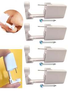 2/4/10 件一次性无菌鼻穿孔工具套装，含植入级不锈钢鼻钉