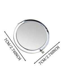 Customized Mirror, Personalized Mini Makeup Mirror, Pocket Makeup Mirror, Customized Name Birth Flower Bridesmaid Gift Mirror, Metal Material, Foldable, Compact And Portable, Mother's Day, Valentine's Day Gift, Bridesmaid Gift, Wedding Gift For Her, Mother's Gift, Wedding Party Gift - Multicolor - View 3