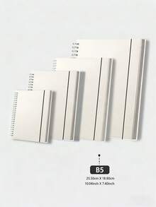 1本PP封面金属螺旋笔记本，80-160页，A6/A5/B5/A4尺寸，横线/空白内页，简约设计，便携防水，适合学生、商务人士、返校季、学习用品、办公用品。 - 米色 - 查看 20