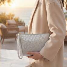2026年春季新款女士奢华精致手提包，时尚百搭。 - 銀色 - 查看 6