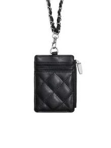 女士短款钱包多功能信用卡夹超薄迷你女士卡包零钱包拉链带挂绳 - 彩色 - 查看 12