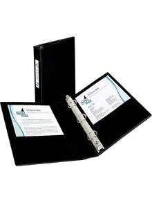 Mini carpeta duradera de 3 anillas, anillos redondos de 1 pulgada, capacidad para papel de 5-1/2 x 8-1/2 pulgadas, soporte para etiquetas de identificación de lomo (27257),40872482 - Óxido marrón - Ver 1