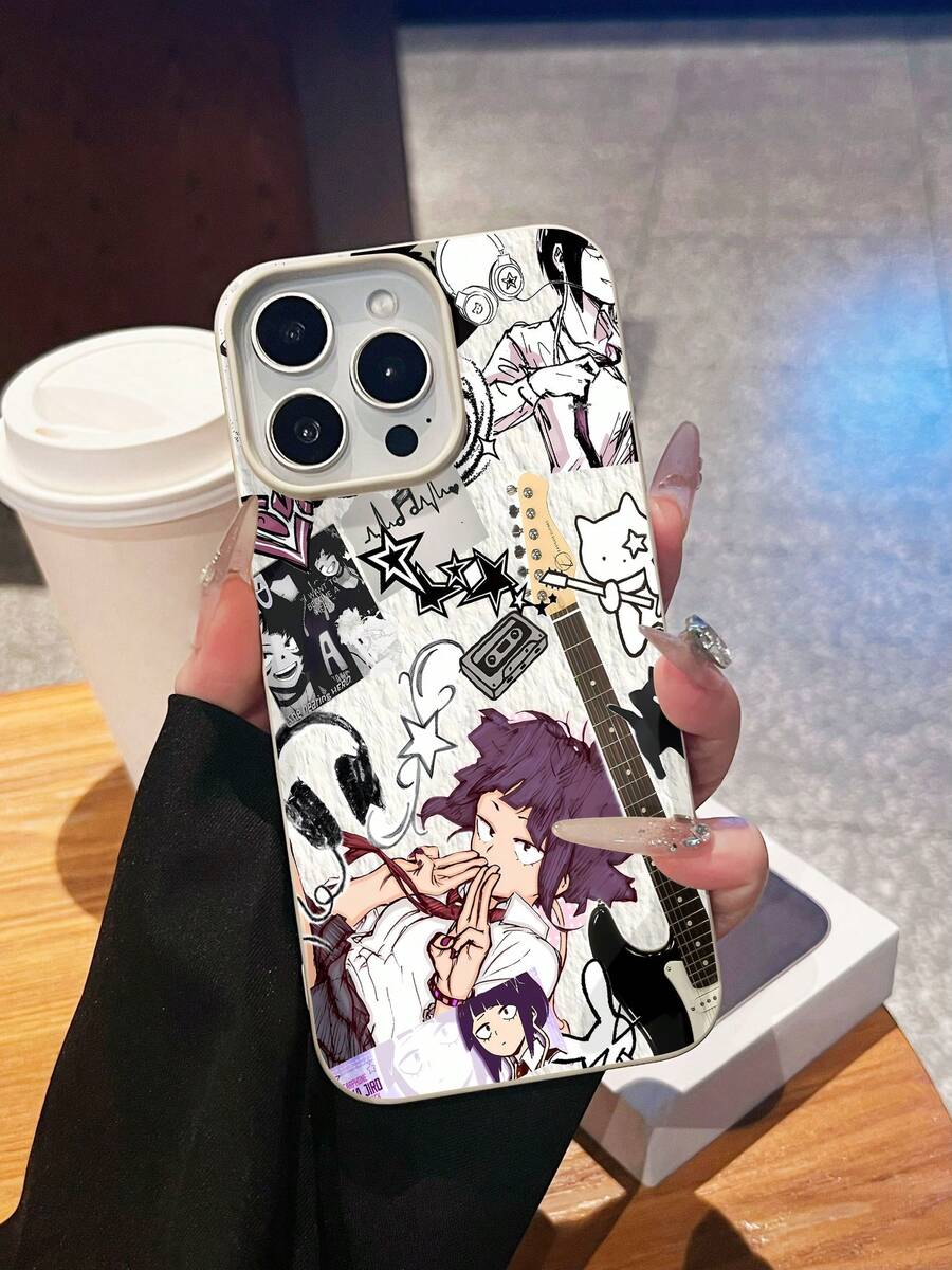 Estuche para teléfono con patrón de panda de estrella de rock para  17,  16 Pro Max,  15 Pro Max,  13 y  12, resistente al agua, a los golpes y a las caídas. Un gran regalo para familiares, amigos, seres queridos, novios, novias y para el día de San Valentín. - Blanco - Ver 1
