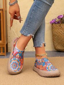 Women's Fashionable Casual Slip-On Shoes - Red - View 3