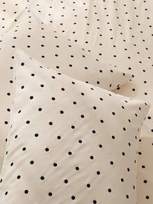 2/3 件套黑色圆点印花被套床上用品套装，纽扣封口被套 - 1 个被套和 1/2 个枕套，透气轻盈，送给爱人的好礼物（不含被芯），适合单人床、双人床、大号床、特大号床等各种尺寸。 - 彩色 - 查看 4