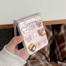 3D Cute Pet Puzzle Foldable Phone Case For Samsung Z Flip3/4/5/6/7, Soft Healing Protective Cover - Multicolor - View 5