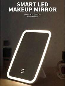 1pc LED Makeup Mirror With Front Lights, 3 Lighting Modes Rechargeable Vanity Mirror, Modern Style With Battery Touch Control, Portable Foldable Makeup Mirror, Ideal For Everyday Use, Gifts For Women, Students, INS Style Design - Nhiều màu - Xem 4