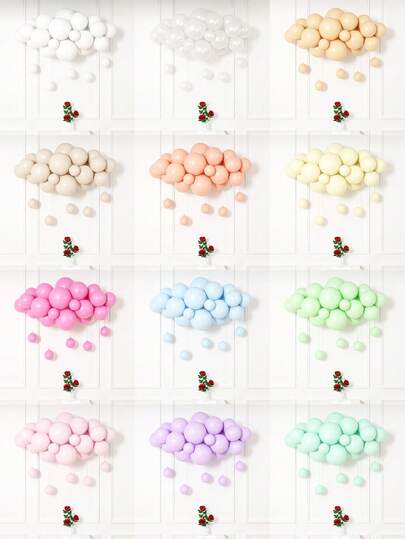 37pcs/Set Cloud Balloon DIY Set, 5/10inch Pastel Macaron Thick Latex Balloons, Great For Birthday Wedding Anniversary Shower Gender Reveal Baptism Graduation Classroom Deco Easter Party Decorations
