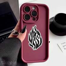 Mode Schwarze Flamme Silikon Handyhülle für iPhone 16 15 14 13 12 11 Pro Max XS XR X 8 7 Plus SE 2020 Stoßfeste Rückabdeckung - kühles Braun - Übersicht 8