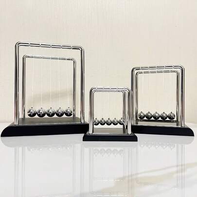 Péndulo de Newton - Material de acero inoxidable, diseño retro - Adecuado para laboratorios de física, demostraciones en el aula, decoración del hogar - Herramienta educativa de la ley del movimiento de Newton - No se requiere electricidad - Regalo científico ideal para estudiantes y maestros, diseño exquisito, construcción de alta calidad