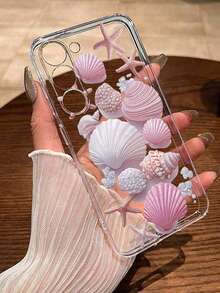 海星贝壳彩绘透明创意防摔手机壳，兼容 17/17 Pro/17 Pro Max、16/11/16 Pro/16 Plus/16 Pro Max/16e、15 Pro Max、13/14/12/XS/XR/7G/8P、Galaxy S25/S25 Plus/S25 Ultra、A16/A36/A26/A56/A50/A12/A32 - 彩色 - 查看 5