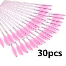 100pcs/Pack Disposable Mascara Wands, Spiral Brushes And Lash Brushes, Suitable For Eyebrow/Eyelash Extensions (Pink) - Multicolor - View 8