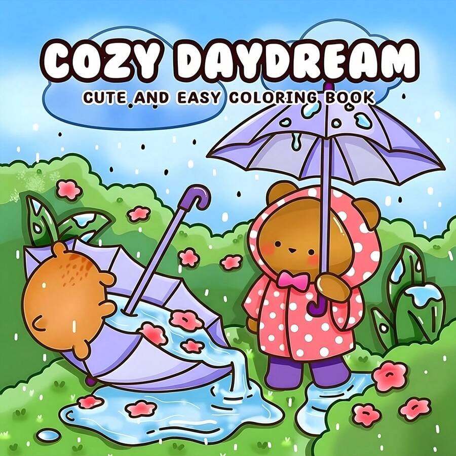 GDTME Un libro da colorare per un sogno ad occhi aperti confortevole, che raffigura la felice vita quotidiana di un piccolo orso, 24 pagine di simpatici e divertenti scarabocchi, ideale per il relax e il sollievo dallo stress. Questo è un regalo perfetto per gli appassionati di colorazione in occasione di compleanni, San Valentino, Pasqua, ritorno a scuola, Festa della Donna e come articoli di cartoleria/forniture per ufficio.