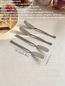 1/2件套简约风格银色不锈钢平头黄油刀，奶酪甜点刀，早餐涂抹刀，面包黄油果酱刀，高品质餐具，家用三明治涂抹切片刀 - 彩色 - 查看 11