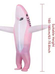 Disfraz inflable de pareja de tiburón para adultos, disfraces divertidos de Halloween, disfraces hinchables de pareja para él y ella, disfraces de cosplay de dúo - Multicolor - Ver 11