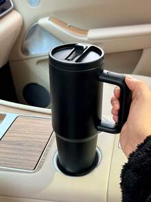 30oz/20oz Vacuum Insulated Tumbler - 24hr Cold, 12hr Hot, FDA Certified 304 Stainless Steel, Leak-Proof Lid With Foldable Straw, Suitable For Gym/Car/Office, Matte Finish - Matte Black - View 7