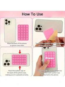 3pcs Silicone Suction Cup Stand Set, Multi-Function Phone/Tablet Holder, Universal Fit, Easy To Detach And Reusable Sticky Stand - Multicolor - View 3