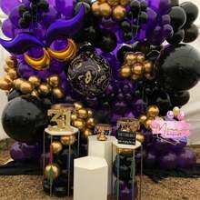 Set de 50 globos de látex premium - Morado y negro con globos de confeti de lámina, perfecto para cumpleaños, bodas, graduaciones, Halloween, decoración de fiestas temáticas en interiores y exteriores - Multicolor - Ver 6