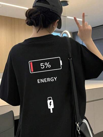 新款夏季 Z 世代 Y2K 风格女式趣味印花圆领短袖 T 恤