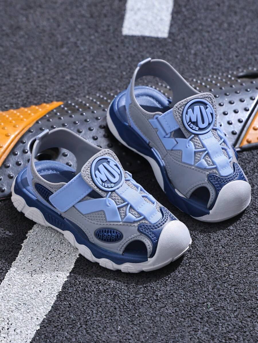 Sandal hở mũi đính nơ đá lấp lánh dễ thương cho bé gái, giày đi biển thoáng khí. - Màu xanh lam - Xem 1