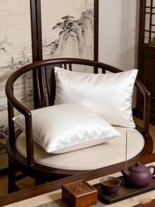 2 piezas Juego de Fundas de Almohada de Satén Sedoso, Suave y Transpirable, Anti-Arrugas, Suave para el Cabello y la Piel, Mejora la Calidad del Sueño. Solo Funda de Almohada, Sin Relleno, Satén Lujoso, Extremadamente Suave y Transpirable, Lavable a Máquina. Regalo Ideal para Familia y Viajes. Cierre de Sobre, Fresco y Cómodo, Funda de Almohada de Lujo para Cama, Funda de Almohada de Hotel Super Suave, Se Ajusta a Camas Tamaño Estándar, Completo, Queen, King. - Blanco - Ver 3