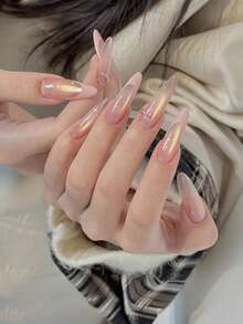 12毫升容量，2026春夏新款女士节日礼盒套装，闪耀爱意裸粉色、仙女金闪粉、彩虹猫眼、半透明金桃猫眼、玻璃珠水晶石猫眼凝胶指甲油。适合所有季节，美甲艺术，尽在美妆。 - 彩色 - 查看 10