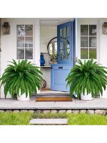 1/2/3 cây dương xỉ Boston giả cỡ lớn, cây xanh giả ngoại cỡ 34 inch, trang trí cây xanh ngoài trời cho nhà cửa, văn phòng, sân vườn, hiên nhà, nhà kho, đám cưới, các ngày lễ (Lễ Phục Sinh, Ngày của Mẹ, Ngày Thánh Patrick), mùa xuân/hè. - màu xanh lá - Xem 2